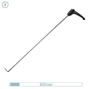 Крючок рихтовщика AV-TOOL с поворотной ручкой (Ø 4 мм, L 800 мм, конец плоская лопатка)