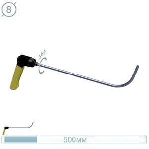 Крючок рихтовщика AV-TOOL с поворотной ручкой (Ø 8 мм, L 500 мм, конец плоский с изгибом 90 градус)
