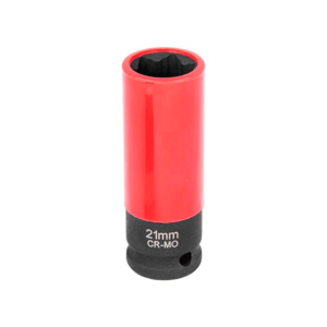 Ударная головка высокая 1/2 AV-STEEL 6гр 21 мм в пластике красная (ромашка)