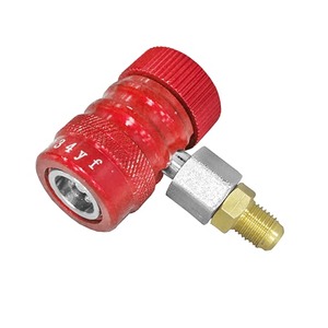 Адаптер быстросъемный высокого давления красный для фреона R1234 (заправка кондиционеров)