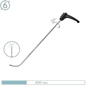 Крючок рихтовщика AV-TOOL с поворотной ручкой (Ø 6 мм, L 400 мм, конец плоская лопатка)