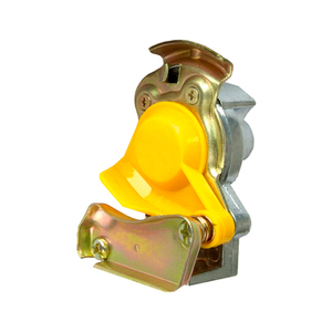 Разъем прицепа силуминовый, пневмо М22 с клапаном желтый 
