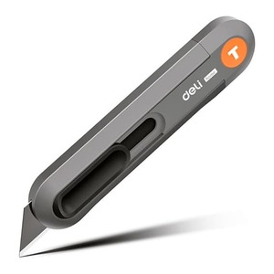 Нож канцелярский DELI home series gray с Т-образным лезвием (серый)
