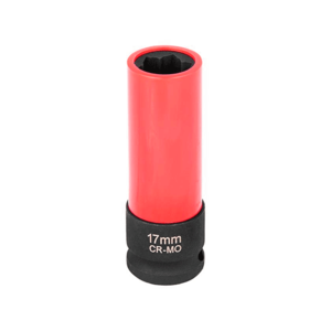 Ударная головка высокая 1/2 AV-STEEL 6гр 17 мм в пластике красная (ромашка)
