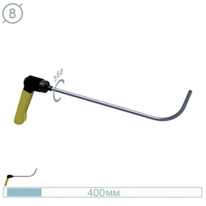 Крючок рихтовщика AV-TOOL с поворотной ручкой (Ø 8 мм, L 400 мм, конец плоский с изгибом 90 градус)