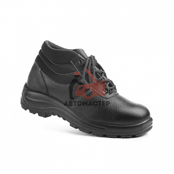 Ботинки кожаные на ПУ подошве (на шнурках) размер 37 (черные)