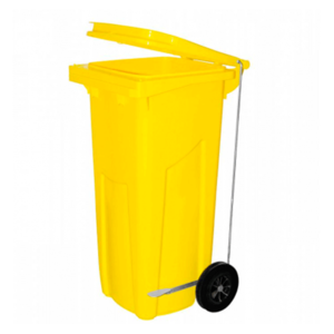 Бак желтый с педалью для отходов класса Б, 120 л