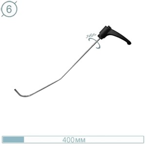 Крючок рихтовщика AV-TOOL с поворотной ручкой (Ø 6 мм, L 400 мм, с загибом конец плоская лопатка)