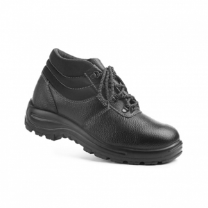 Ботинки кожаные на ПУ подошве (на шнурках) размер 39 (черные)