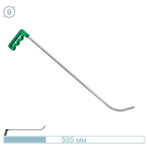 Крючок рихтовщика №09, (Ø 9 мм, длина 600 мм, зеленый) Nussle Spezialwerkzeuge