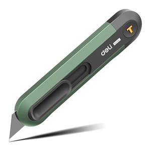 Нож канцелярский DELI home series green с Т-образным лезвием (зеленый)